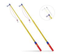 Relaxdays- Juego de 2 Palos de Luz Led Extensibles con Gancho para Farolillos, A Pilas, Plástico, Multicolor, 50 cm (10027073)