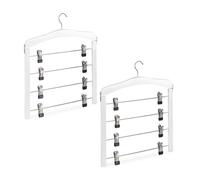 Relaxdays Juego de 2 perchas múltiples blanco,plata