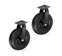 Relaxdays Ruedas neumáticas 3.00-4, pack 2 negro