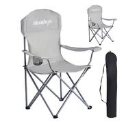 Relaxdays Juego de 2 sillas plegables de camping plata,gris