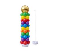 Relaxdays Juego de 2 Soportes telescópicos para Globos, 45-205 cm, Color Plateado y Blanco para Bodas y cumpleaños