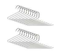 Relaxdays Juego de 20 Perchas para Pantalones, diseño en S, Antideslizantes, Metal, Plateado/Blanco