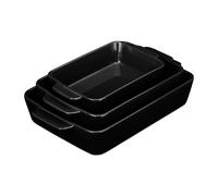 Relaxdays Juego de 3 fuentes para horno negro