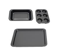 Relaxdays Juego de 3 moldes para horno antracita