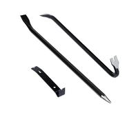 Relaxdays Juego de 3 Piezas Barra de Fuerza, Pata de Cabra y Levantador de molduras, desmontaje, Acero, Negro, 58 x 2 x 2.5 cm, 3