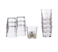 Relaxdays - Juego de 36 Velas cónicas de Cristal, decoración de Mesa, Vasos para Postre, Vasos votivos, Regalo de invitado, 7,5 cm de diámetro, Transparente