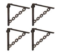 Relaxdays Escuadras para Estanterías, Set 4, Hierro Fundido, Diseño de Cadenas, Ángulos Estante, 5x4x22 cm, Marrón, 18,5 x 4 x 22 cm