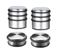 Relaxdays juego de 4 topes para puertas negro,plata