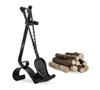 Relaxdays Juego de 4 utensilios de chimenea negro