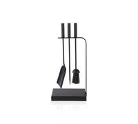 Relaxdays Juego de 4 utensilios para chimenea negro