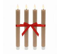 Relaxdays Juego de 4 velas LED marrón claro
