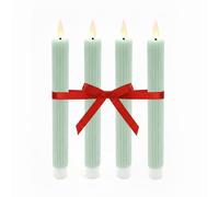 Relaxdays Juego de 4 velas LED verde