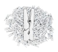 Relaxdays Juego de 400 mini pinzas de madera blanco
