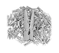 Relaxdays Juego de 400 mini pinzas de madera plata