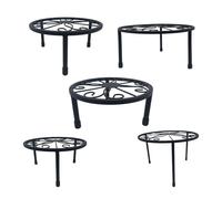 Relaxdays Juego de 5 soporte redondo para macetas negro