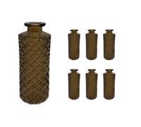 Relaxdays Juego de 6 jarrones decorativos marrón