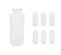 Relaxdays Juego de 6 jarrones decorativos transparente