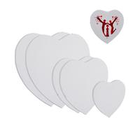 Relaxdays Lienzos con Forma de Corazón, Set de 6, 3 Tamaños Distintos, para Pintar, Acuarela y Pintura Acrílica, Blanco, Algodón, 40 x 40 x 1,5 cm