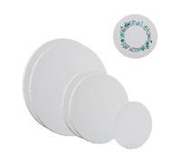 Relaxdays Lienzos Redondos para Pintar, Set de 6, 3 Tamaños Diferentes, para Pintura con Acuarela y Acrílicos, Blanco, Tablero de Fibras, 40 x 1,5 cm