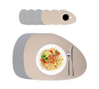 Relaxdays Set 6 manteles individuales + posavasos beige,gris