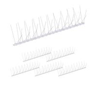 Relaxdays Pack 6 Pinchos Antipalomas, 10,5 x 50,5 x 14 cm, Púas Ahuyentar Palomas, 4 Filas, Acero Inoxidable, Plateado