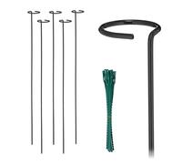 Relaxdays Juego de 6 tutores para plantas verde oscuro,negro