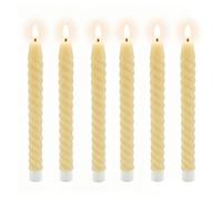 Relaxdays Juego de 6 velas LED de cera beige