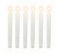 Relaxdays Juego de 6 velas LED de cera blanco