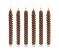 Relaxdays Juego de 6 velas LED de cera marrón