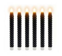 Relaxdays Juego de 6 velas LED de cera negro