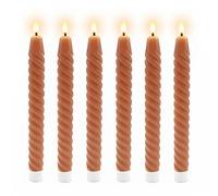 Relaxdays Juego de 6 velas LED de cera rosa
