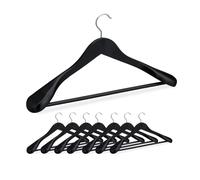Relaxdays Juego de 8 perchas para trajes negro,plata