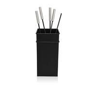 Relaxdays Juego de Accesorios para Chimenea, 5 Piezas, atizador, Pala de Cenizas, tenazas y Soporte, Hierro, Negro
