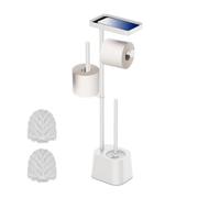 Relaxdays Juego de baño con soporte blanco