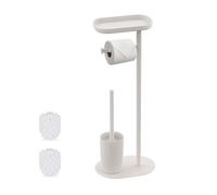 Relaxdays Juego de baño con soporte blanco