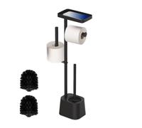 Relaxdays Juego de baño con soporte negro