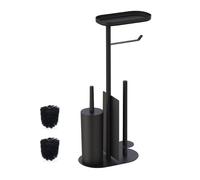 Relaxdays Juego de baño metálico negro