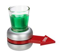 Relaxdays juego de beber 4x Spin Shot rojo,plata,transparente