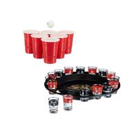 Relaxdays Juego de beber blanco,rojo,negro
