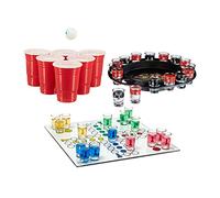 Relaxdays Juego de Beber de 3 Piezas XXL para Adultos, Drinking Ludo