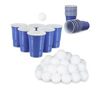 Relaxdays Juego de Beer Pong blanco,azul