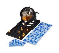 Relaxdays Juego de bingo para niños y adultos oro,naranja,negro