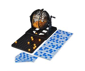 Relaxdays Juego de bingo para niños y adultos oro,naranja,negro