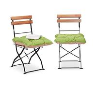 Relaxdays Juego de Cojines para Silla Acolchados, Algodón, Verde, 45x45x10 cm, 2