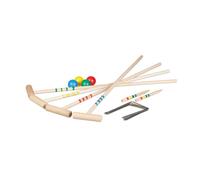Relaxdays Juego de cróquet para niños y adultos verde oscuro,marrón claro,rojo