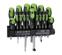 Relaxdays Juego de destornilladores XXL 37 piezas verde,negro