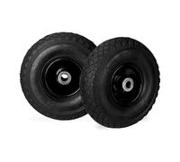 Relaxdays Juego de Dos Ruedas de Carretilla, 3.00-4, hasta 100kg, Llanta de Acero, 260 x 85 mm, Negro