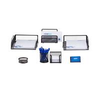 Relaxdays Juego de escritorio de 7 piezas negro