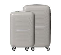 Relaxdays Juego de Maletas 2 Piezas, Carcasa rígida, 4 Ruedas, asa telescópica, Cerradura TSA, Beige, 65x42x25.5 cm