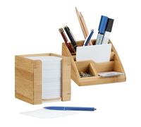 Relaxdays juego de oficina 2 piezas marrón claro